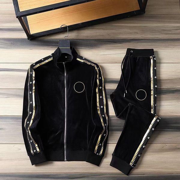 

men tracksuit jackets version autumn letters side embroidery long pants women casual jacket sports suit tracksets sportswear hoodie two pie, Gray