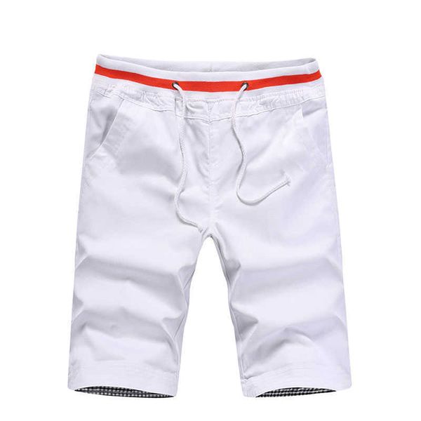

summer men clothing cotton fashion shorts men drawstring men stretch white black khaki casual bermuda shorts 4xl 5xl 210528
