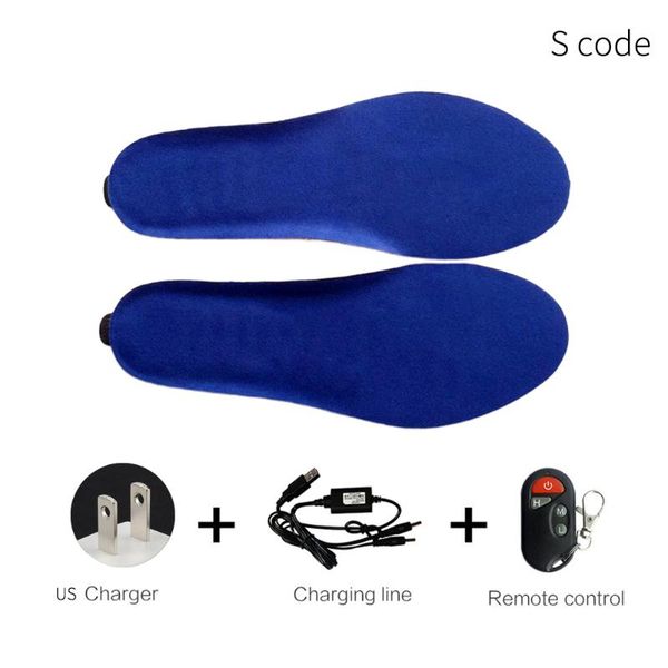 

shoes materials winter insoles washable solid ski foot warmer outdoor cuttable temperature adjustable sports electric heated remote control, Black