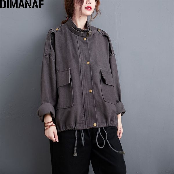 

plus size women coat autumn jacket short design casual show thin female loose vintage oversize cardigan coats 210531, Black;brown