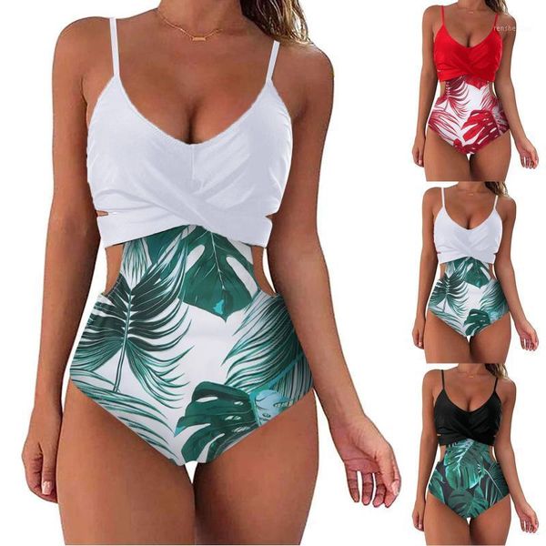 

women's swimwear wrap one piece swimsuit women solid push up swim suit cut out trikini pad bathing high waist monokini 2021, White;black
