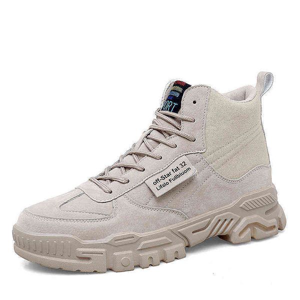 

men sho men's 2021 high british wind work cloth boots leisure