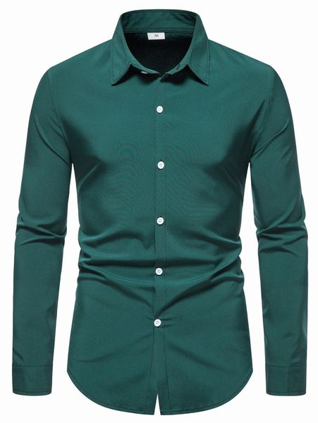 

men solid collared button up shirt 71tc#, White;black
