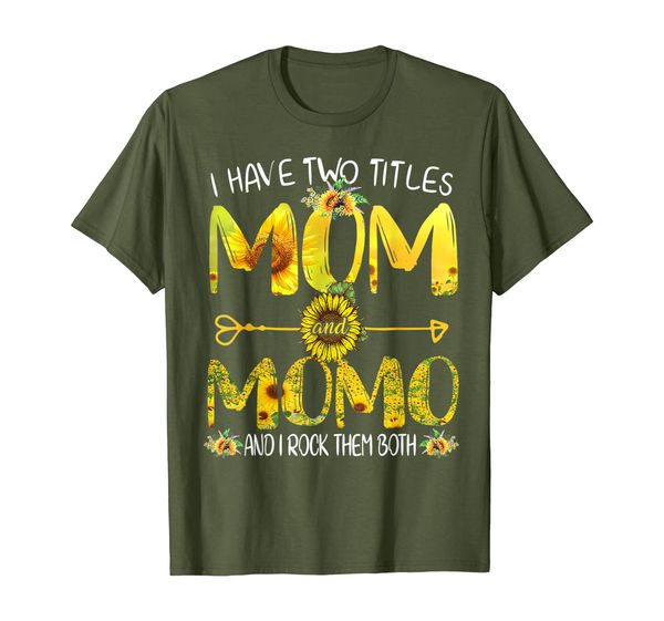 

i have two titles mom and momo shirt sunflower t shirt, White;black