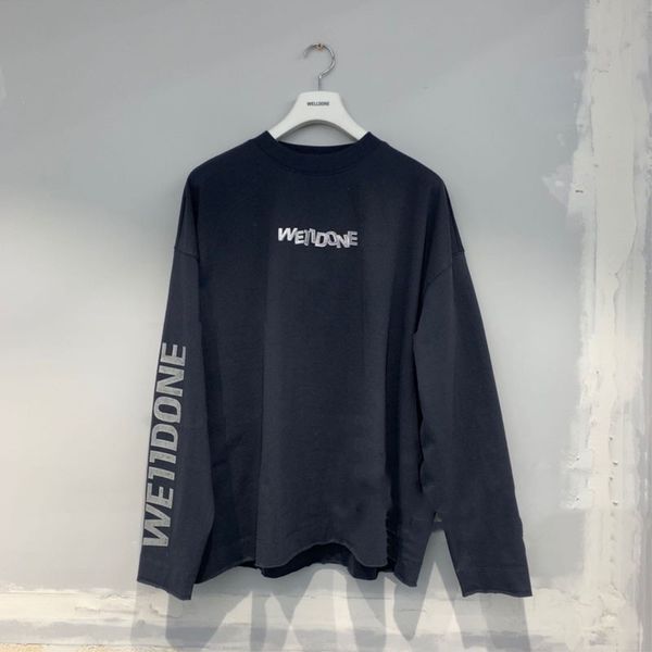 

2021 new ss metallic 3d letters we11done t shirt men women streetwear t-shirt welldone tees 8hon, White