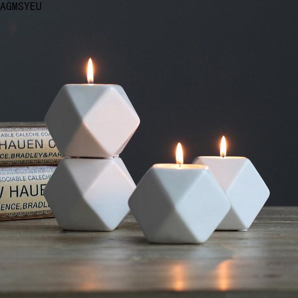 

candle holders creative geometric holder decoration ceramic crafts office living room deskbedroom home