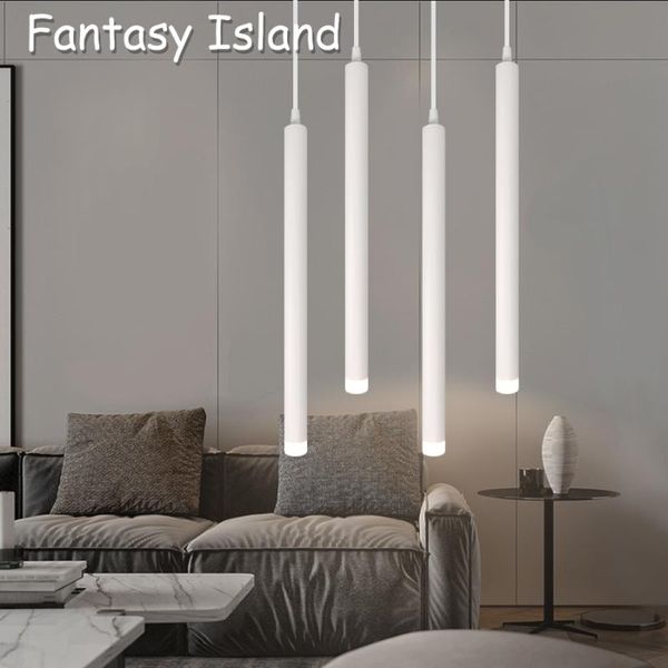 

led pendant lamp long tube light kitchen acrylic hanging light bar counter decoration cylinder pipe hanging kitchen lamp