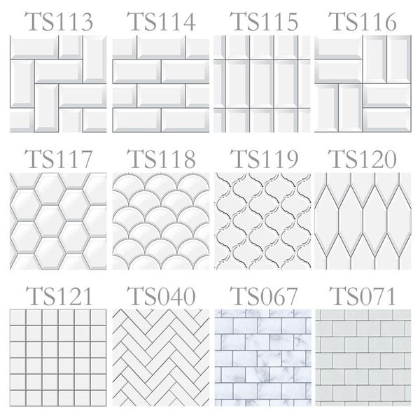 

wall stickers 10pcs/set 15/20cm white pvc square waterproof oilproof self adhesive kitchen for bathroom home sticker