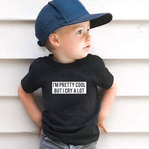 

im pretty cool but i cry a lot kids tee children summer short sleeve shirt boys girls graphic t fashion, Blue