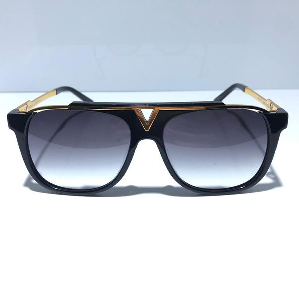 

fashion men design sunglasses 0937 square plate metal combination frame uv400 lens with box, White;black