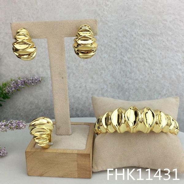 

earrings & necklace yuminglai russian fashion 3pcs luxury gold color brazilian jewelry sets bracelet rings fhk11431, Silver
