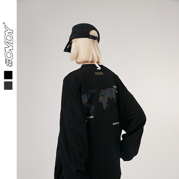 

wxwovdy men's autumn and winter fashion high street hip hop national fashion printed men's and women's round neck loose pullo, Black