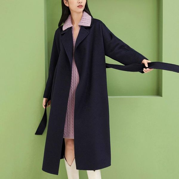 

women's wool & blends 2021 lqpink lqp coat coats for women trench vintage peacoat, Black