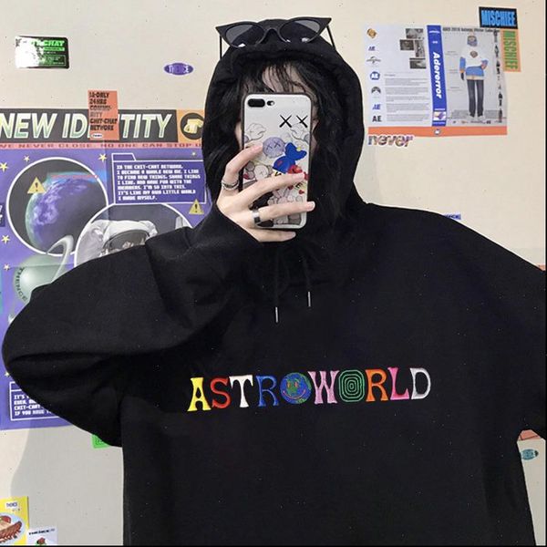 

travis scott astroworld wish you were here hoodies fashion letter astroworld hoodie streetwear man woman pullover sweatshirt, Black