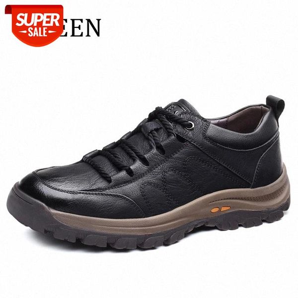 

yween new men casual shoes spring autumn split leather wear-resistant shoes male british designer shoes outdoors men's #xa0f