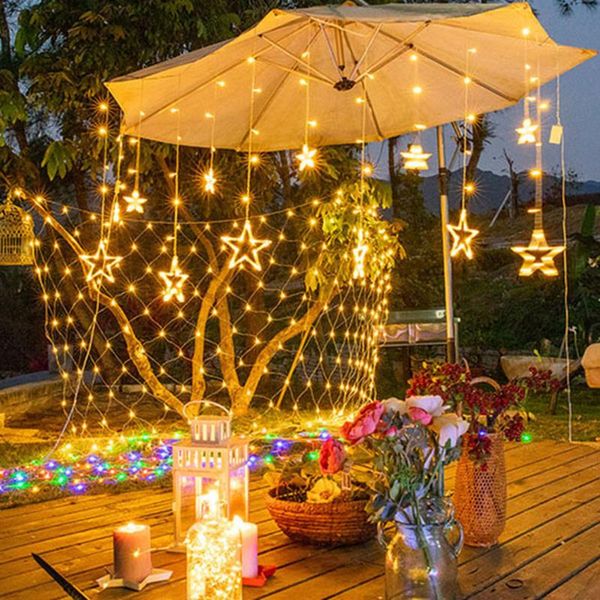 

strings star garland string lights wedding party room home decoration window outdoor indoor supplies led fairy