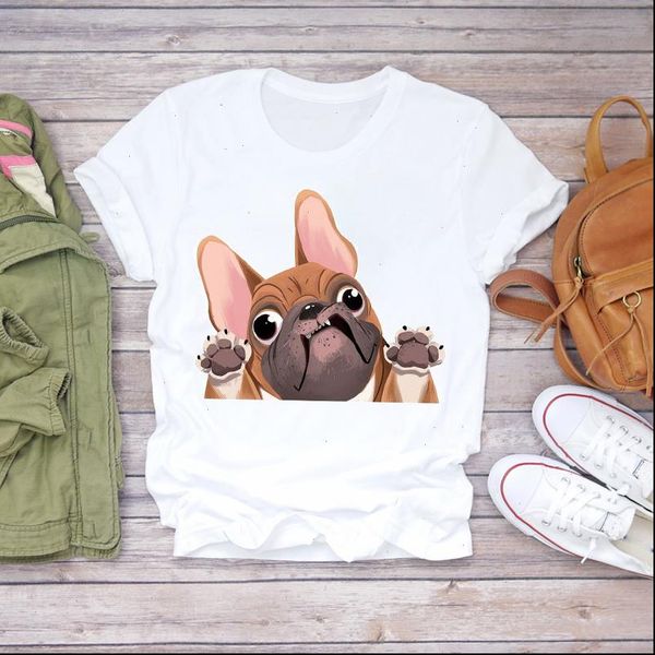 

women cartoon dog funny face animal casual pet love fashion print lady t shirts womens graphic t shirt tee t shirt, White