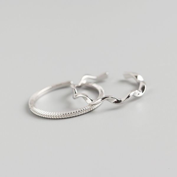 

japanese and us s925 pure silver ins wind geometric twist line mobius minimalist thin tail ring versatile silver ring handpiece