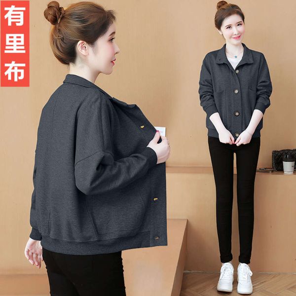 

short coat women's autumn mother's short spring and fashion casual stand collar jacket, Black;brown
