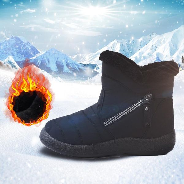 

boots snow women's wear european and american plush cotton shoes arge short, Black