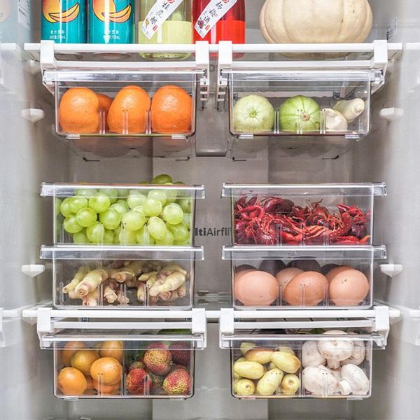 

storage bottles & jars creative containers refrigerator fresh food box drawer type transparent kitchen er sorting rack