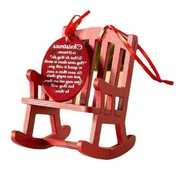 

christmas decorations in heaven memorial ornament mini wooden rocking chair with meaningful tag sign home