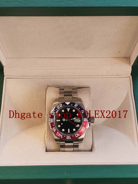 

original box mens red blue ceramic 40mm gmt 116719blro 116719 eta 2813 movement automatic fashion diving mens watches, Slivery;brown