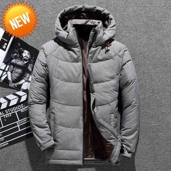 

winter jacket for men outerwear clothes abrigos white duck thick men's down coat snow parkas warm clothing, Black