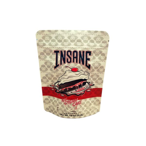 

insane ice cream cake mylar bag 3.5 gram zipper package flower smell proof container dry herb flowers baggies gift edibles jllvpi