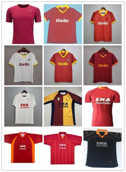 

17 18 Retro Roma Soccer Jerseys 96 97 98 99 00 01 02 89 90 91 92 94 ROME Giannini Totti Batistuta Nakata Nela Balbo Statuto Tommasi Vintage Football SHIRTS TOPS thailand, Black