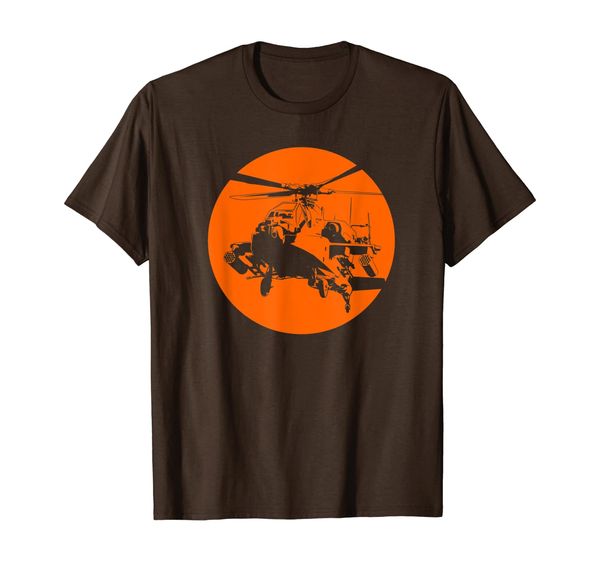 

military apache helicopter t-shirt, White;black