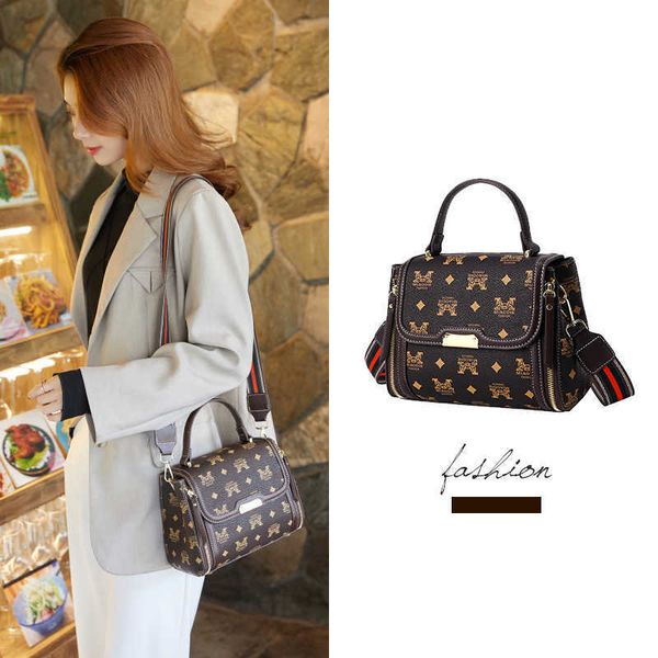 

single shoulder bag women wear-ristant printing elegant temperament small square 2021 fashion rivet msenger