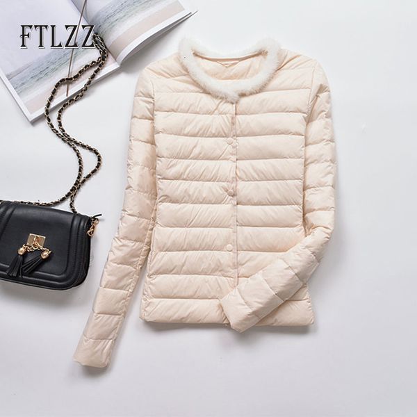 

2021 new autumn winter ultra light jacket women warm slim long sleeve short parkas female single breasted plus size 4xl down coat khra, Black