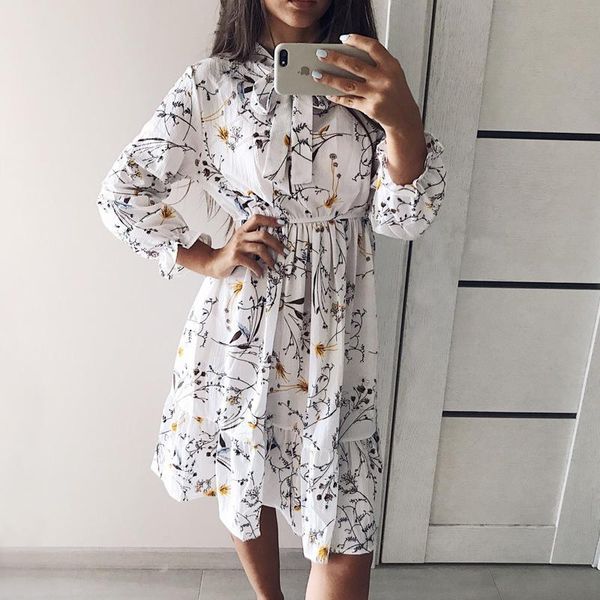 

maternity dresses 2021 spring and autumn pregnancy dress female long-sleeved chiffon shirt ladies casual floral pregnant woman, White