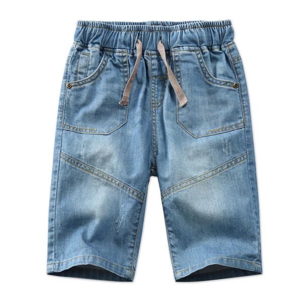 

shorts children jeans 2021 summer fashion kids washed blue denim casual for school boys 2-12 years dwq586, Black