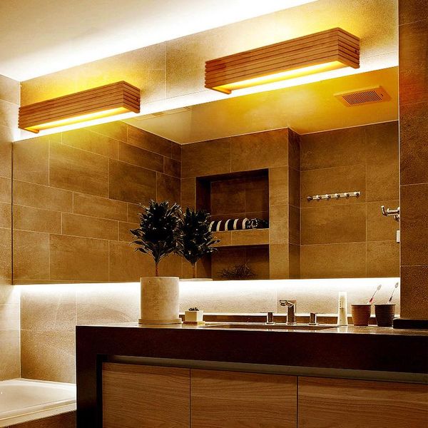 

wall lamps minimalist rubber wooden square lamp japanese style bathroom mirror headlights decorative led lighting acrylic