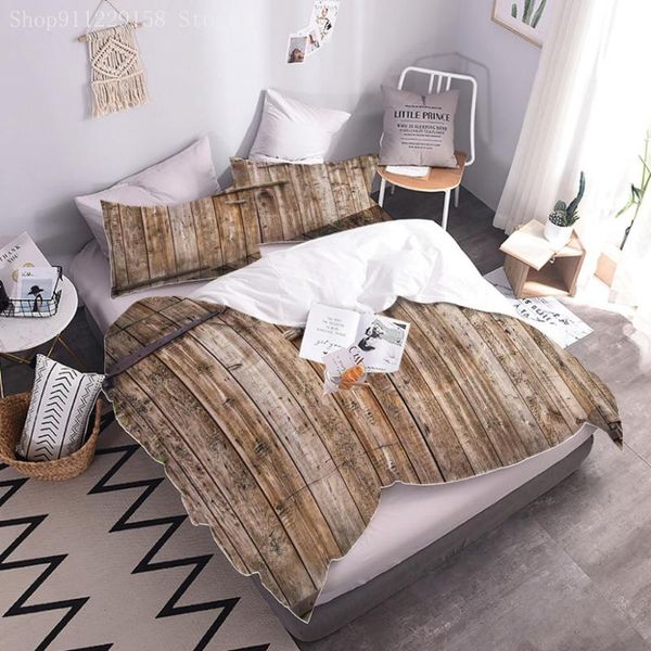 

bedding sets wooden door duvet cover sets,home bed decorative for teen boys girls, microfiber set with zipper, no sheets