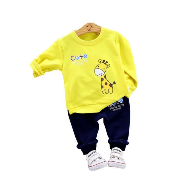 

clothing sets spring autumn children fashion clothes baby boys girl cartoon t shirt pants 2pcs/sets kids infant toddler cb002, White