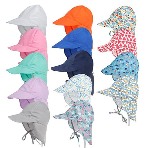 Новый дизайн Baby Boys Girls Caps Sun Protection Soke Hat Floral детей Sunscreen Hat на открытом воздухе крышка ультрафиолетовые головные уборы