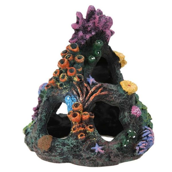 

decorations aquarium accessories resin coral reef rock with lime lotus mushroom small fish tank decoration betta hidden cave sleep