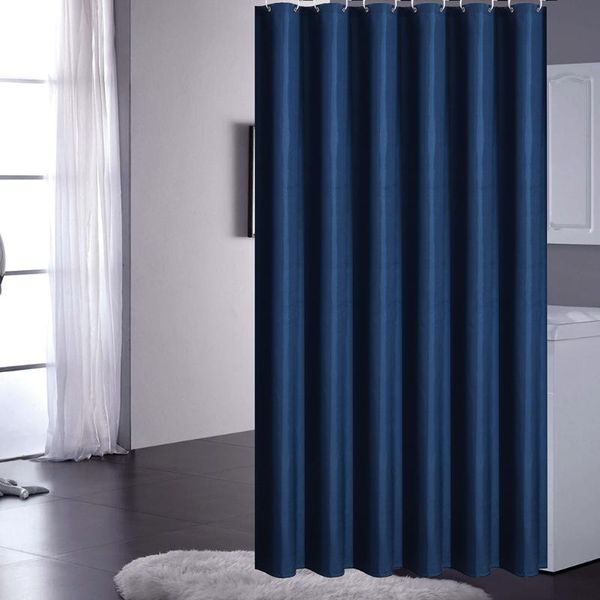 

european casual solid color shower curtain navy blue water proof polyester fabric bathroom curtain liners villa l quality qx