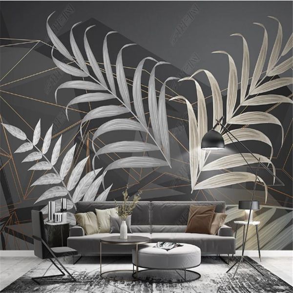 

wallpapers nordic tropical plant leaf geometric mural wallpaper for living room sofa background wall paper home decor papel de parede