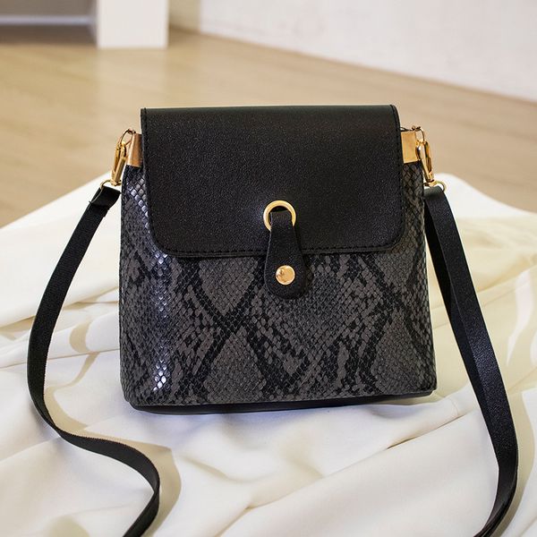 

women's 2021 new fashion single shoulder messenger bag snake pattern small square mobile phone bag