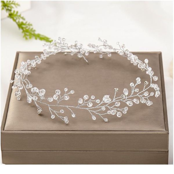 

trendy silver color rhinestones wedding hair ornaments tiaras baroque crystal bride flower headdress handmade hair j qylkqm