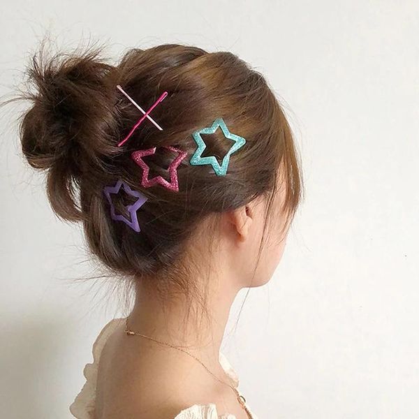 

hair accessories 10pcs fashion beautiful cute colorful star waterdrop shape hairpins women sweet ornament clip girls barrettes, Slivery;white