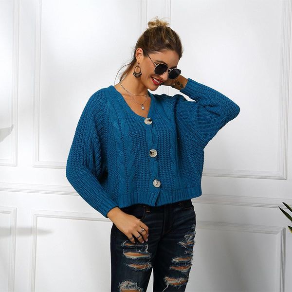 

women's knits & tees gruiiceen autumn collection loose sweater female v neck long sleeve knitting cardigan for women 2021, White