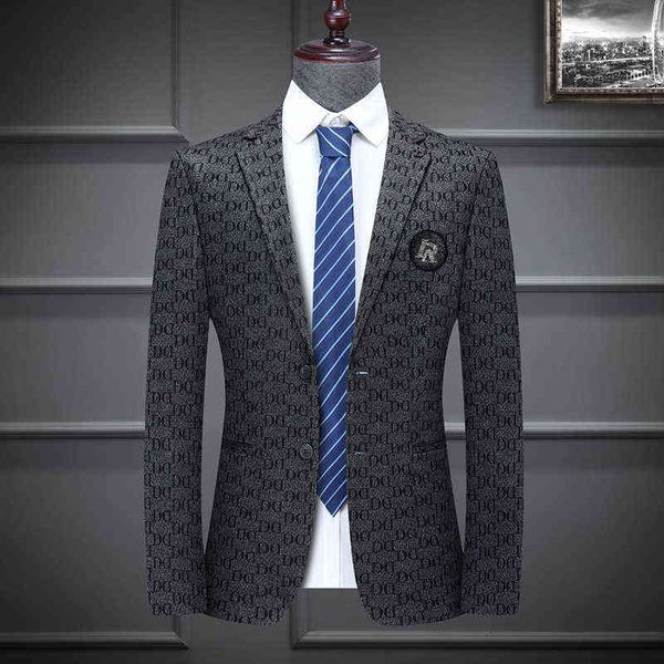 

luxury suits blaze men's 2021 spring and autumn casual suit youth men's coat plaid letter single wt, Black