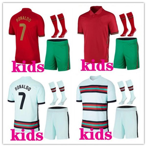 

kids 2020 2021 football kits national team home away uniforms ronaldo soccer jersey 20/21 maillot de foot football shirt kids footbal kits, Black