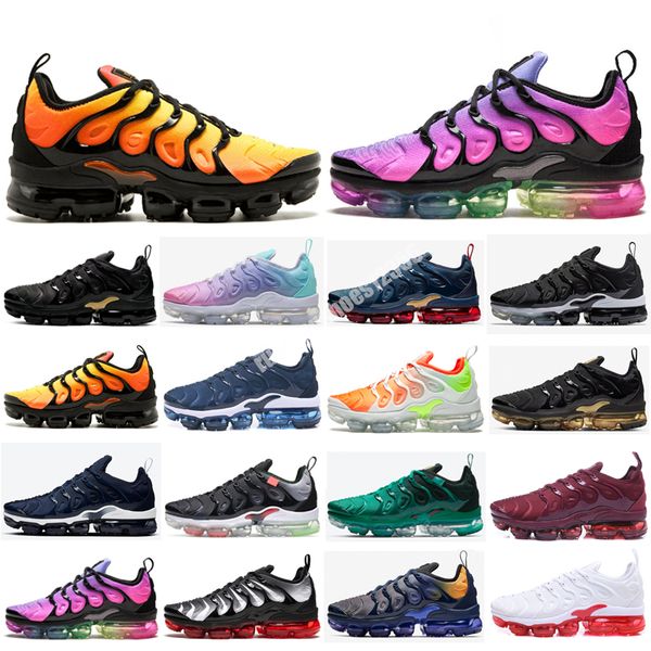 

tn plus running shoes men triple black yolk cherry white volt bubblegum olive pure platinum usa dark blue mens womens outdoor sports 36-45