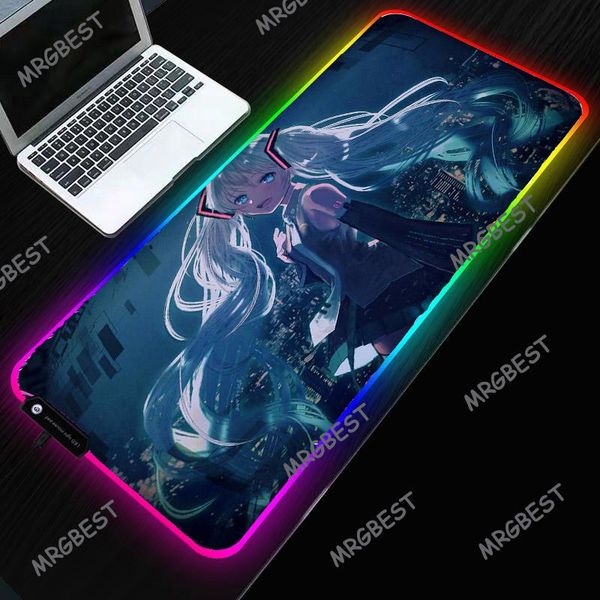 

mouse pads & wrist rests anime girl pad rgb led lighting 12 size cool effect with precise lock three modes available essential for high-end